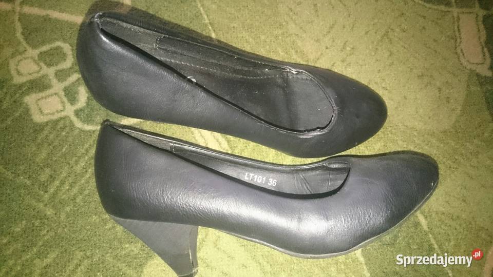 Buty czarne pantofle niski obcas rozmiar 36 dł Bolesławiec sprzedam