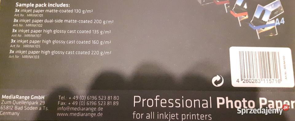 Papier Foto MediaRange 130220 gm2 90 całość Lutomiersk