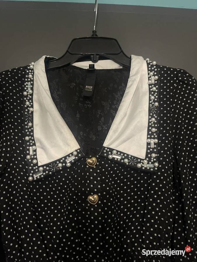 River Island sukienka pensjonarka groszki długi Choszczno