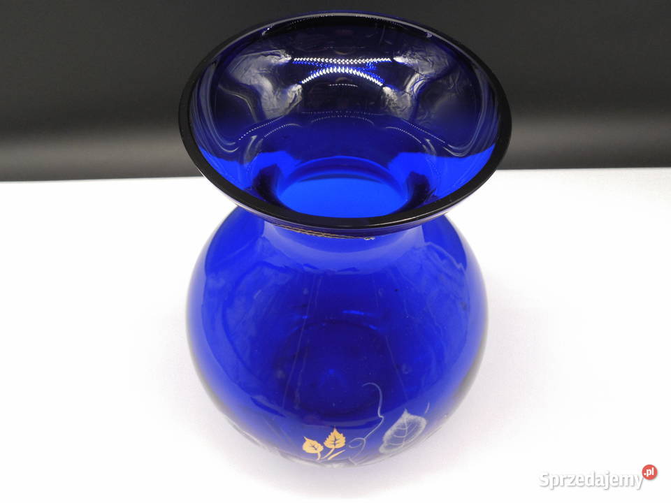 Wazon Kobalt BOHEMIA Czechosłowacja Szkło Porcelana i szkło Raszków sprzedam