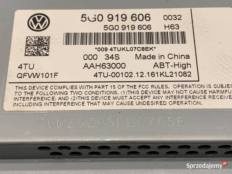 WYŚWIETLACZ VW TIGUAN 5G0919606 EKRAN MONITOR Liczniki i zegary