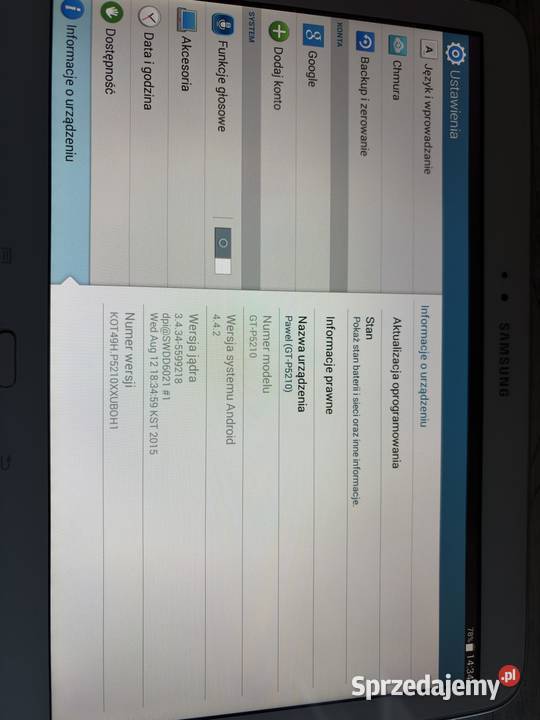 Tablet galaxy tab 3 sprzedam
