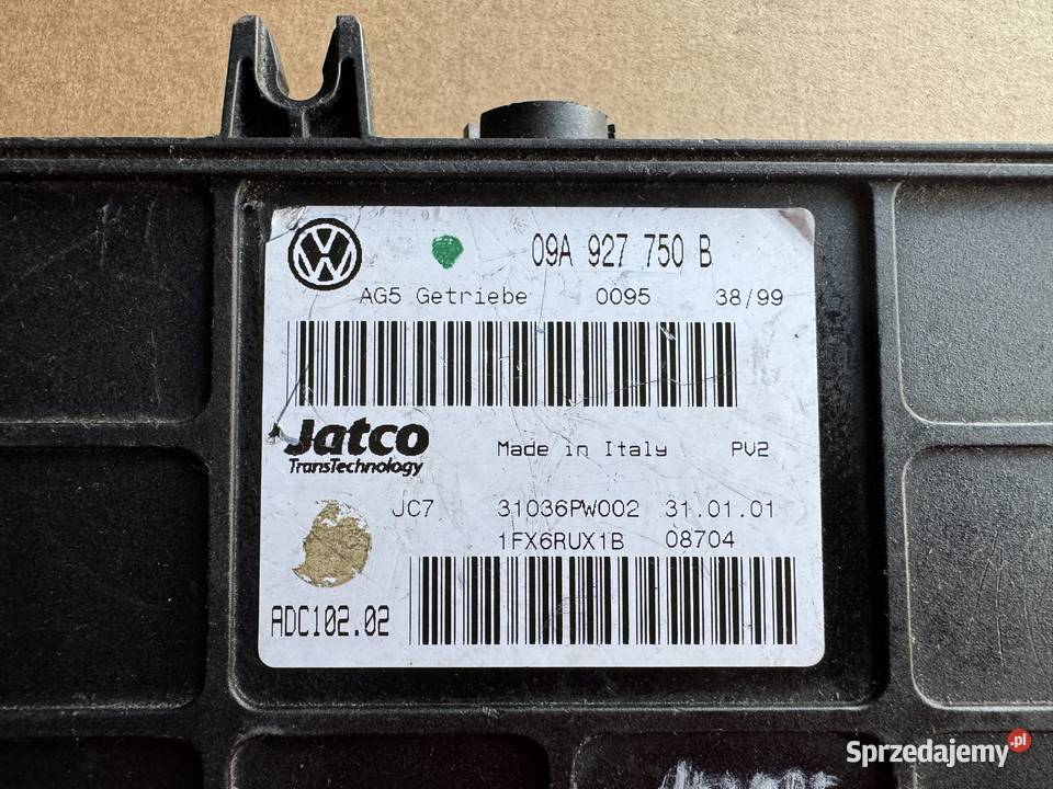 09A927750B STEROWNIK KOMPUTER MODUŁ SKRZYNI Komputery Kłodzko