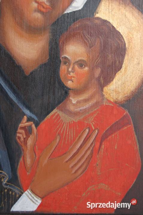 Matka Boża z Dzieciątkiem Jezus ręcznie pisana Obrazki i obrazy Lublin