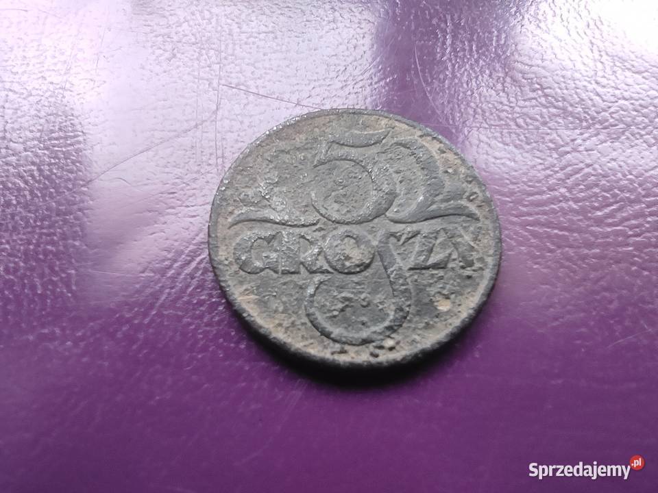 Moneta przedwojenna II RP 5 groszy 1925 Oryginał Pruszków