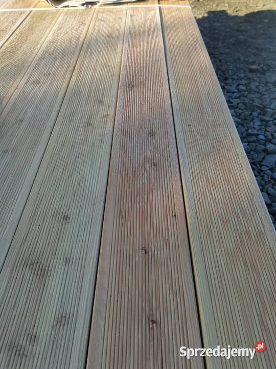 Deska tarasowa modrzew ryflowana gładka deska Jerzmanowice