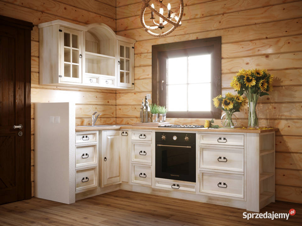 Drewniane szafki kuchenne aneks kuchenny Kuchenne