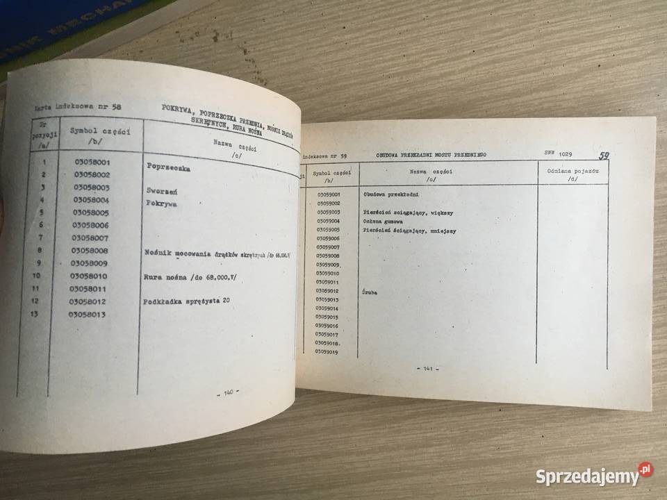Indeks materiałowy Części zamienne do samochodu Łęczyca