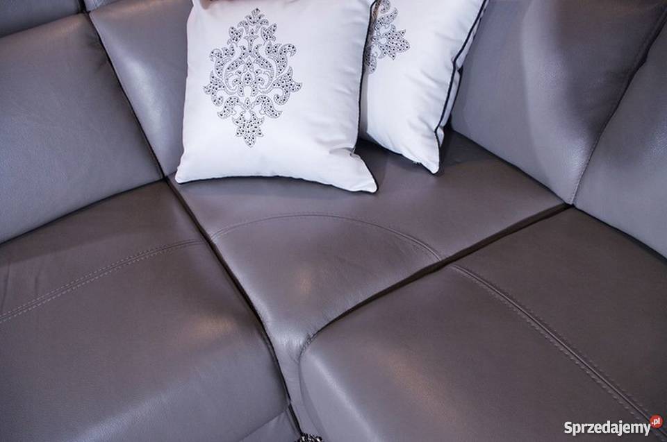 Nowoczesny Skórzany Narożnik Skóra Tkaniny Wanat Woźniki