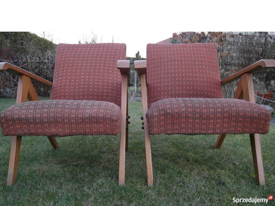 FOTELE vintage wczesne lata 60te PRL nie model mazowieckie Izabelin