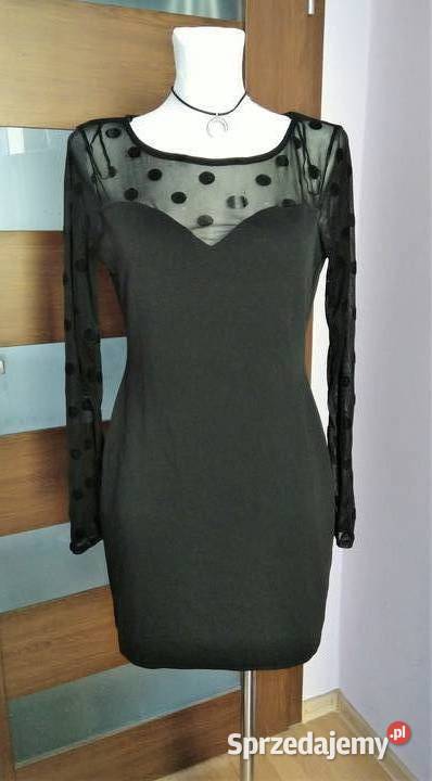 Mała czarna sukienka w kropki grochy retro Krosno sprzedam