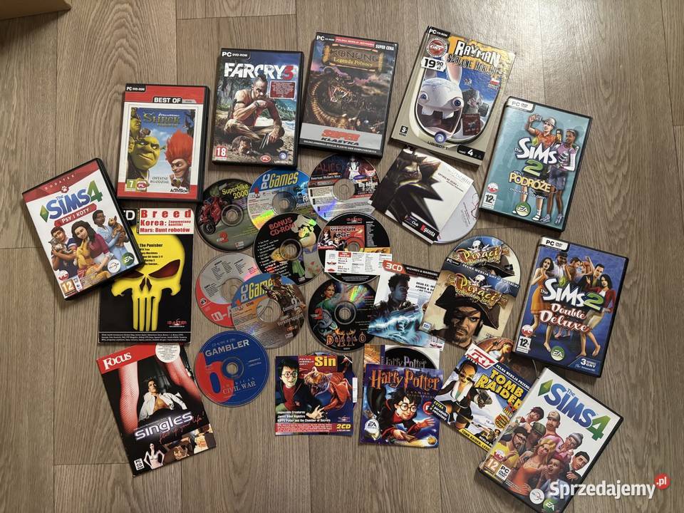 Gry PC zestaw retro Sims Harry Potter Rayman Far Warszawa sprzedam