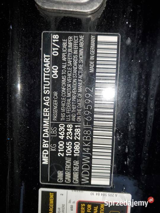 2018 MERCEDESBENZ C 300 4MATIC uszkodzony śląskie Częstochowa