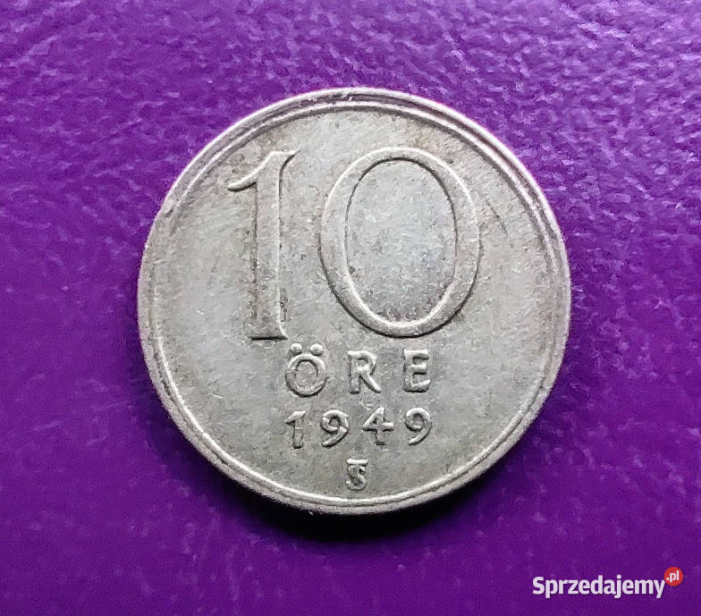 Moneta 10 ORE 1949 TS SZWECJA Srebro Rzadkość Pruszków