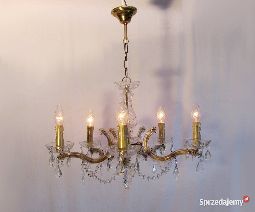 Żyrandol 5ramienny styl Glamour kryształ Szczecinek