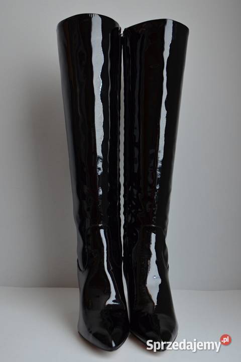 WYJĄTKOWE lakierowane kozaki SZPILKI Sam Edelman czarny podlaskie