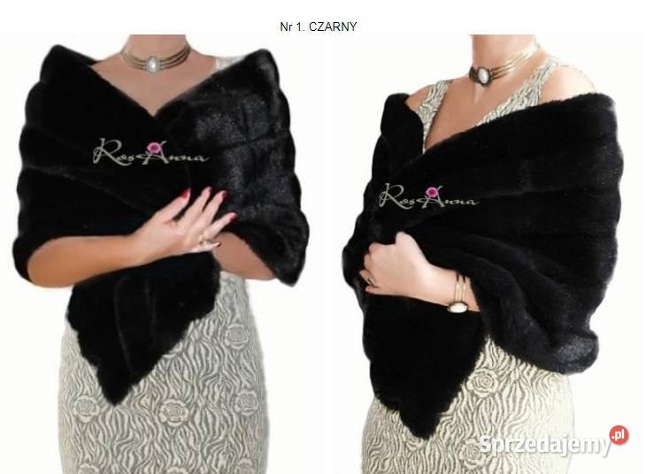 Ślubny elegancki SZAL FUTRZANY do ślubu wesele małopolskie Tarnów