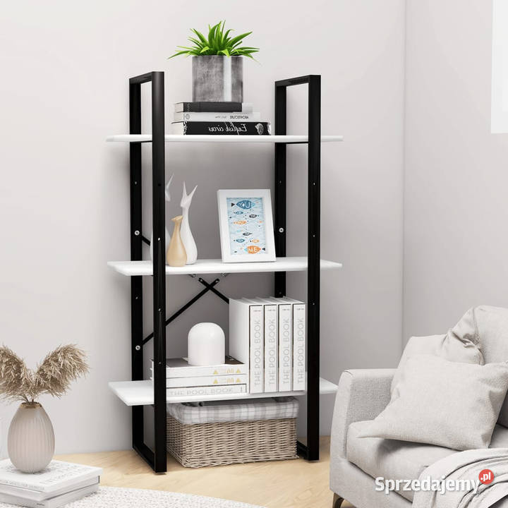 Regał na książki biały 60x30x105 materiał Warszawa sprzedam