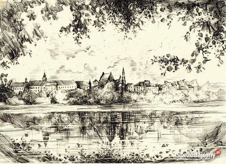 Oferuję komplet 8 autorskich grafik tworzących Toruń