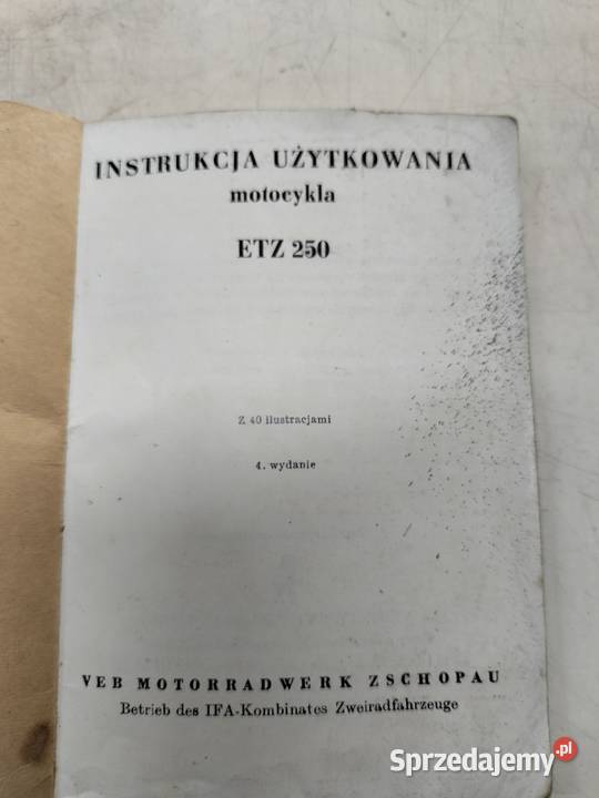 Instrukcja użytkowania ETZ 250 wydanie 4