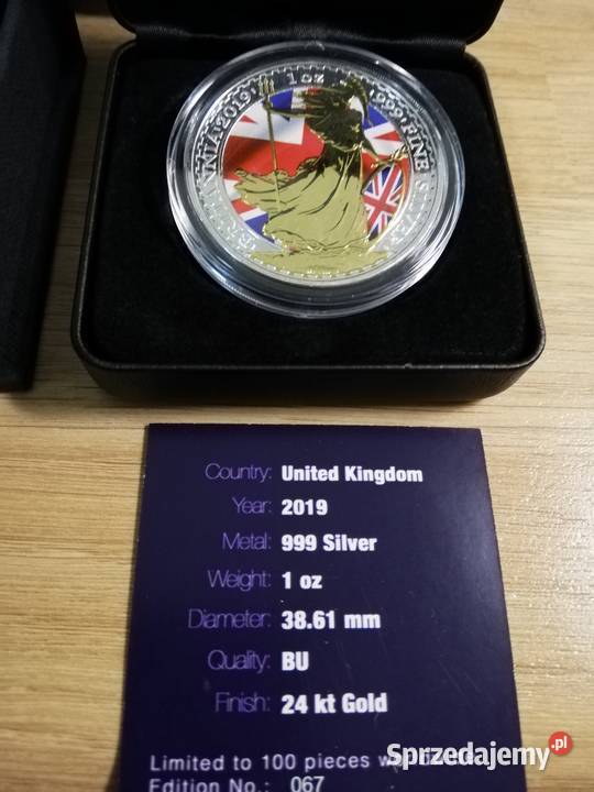 Moneta Brytania PATRIOTIC FLAG UK 2014 100