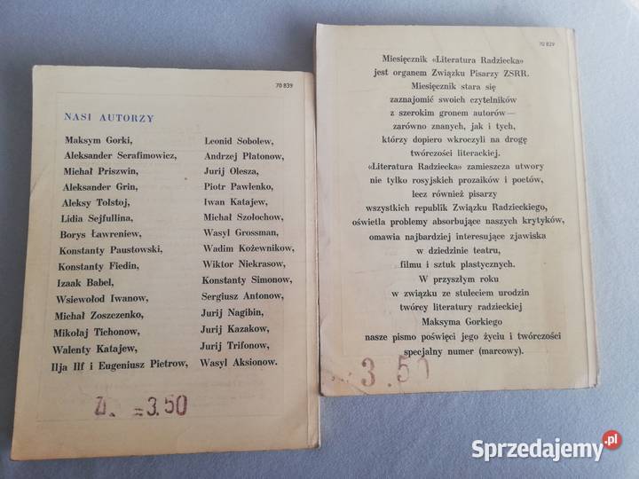 Literatura Radziecka 1967 Wronki