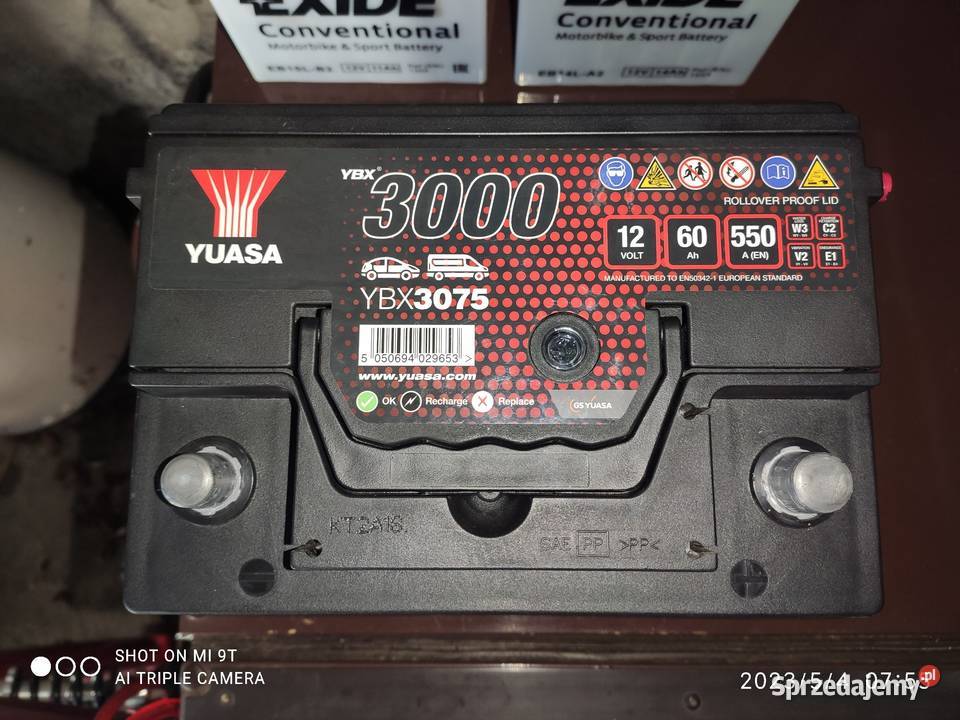 Akumulator kwasowy samochodowy Yuasa YBX 3000 Kołobrzeg