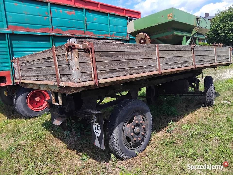 Przyczepa wywrotka D45 Sanoktransport nieuszkodzony Przyczepy rolnicze Drużbice sprzedam