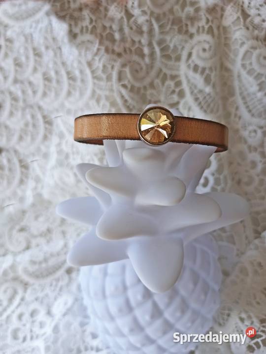 Bransoletka pasek skórka ekologiczna brąz Warszawa