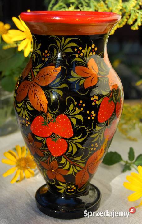 Chochłoma ręcznie malowany rosyjski wazon lubelskie Lublin