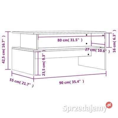 vidaXL Stolik kawowy szarość betonu 90x55x425 mazowieckie Warszawa