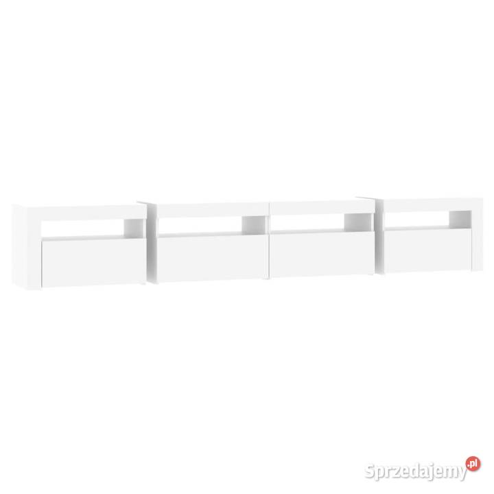 Szafka pod TV z oświetleniem LED biała 240x35x40 Warszawa