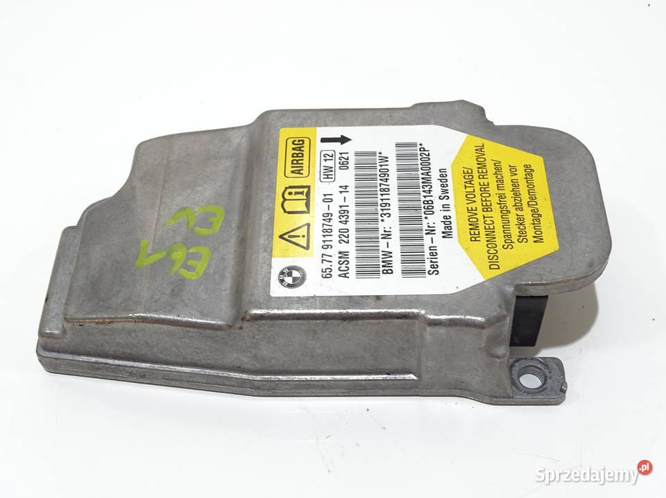 SENSOR MODUŁ STEROWNIK PODUSZEK AIRBAG BMW E60 Strzyżewice