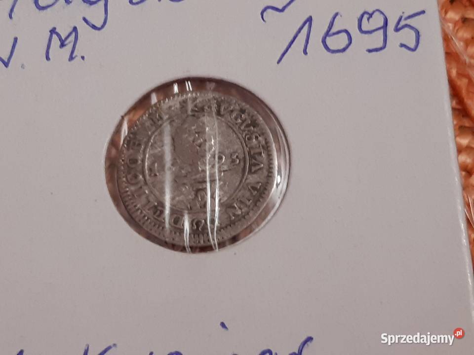 moneta srebrna Wolnego Miasta Augsburg z 1695 Łomża