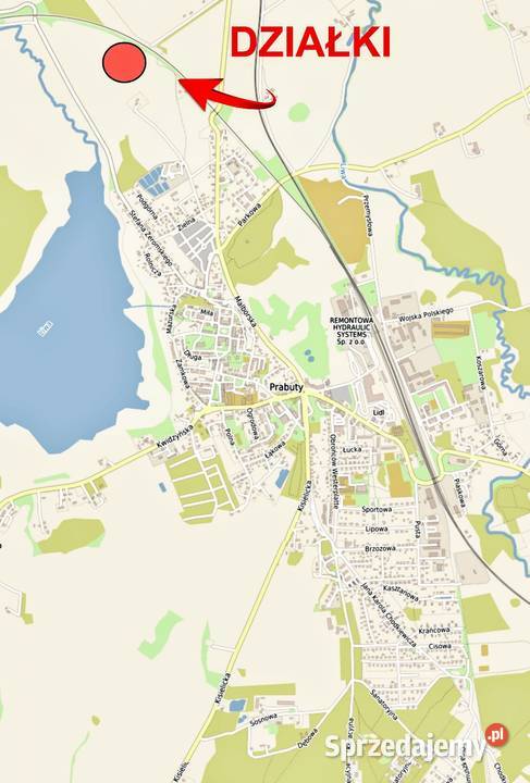 PRABUTY działki centrum natury i plaży