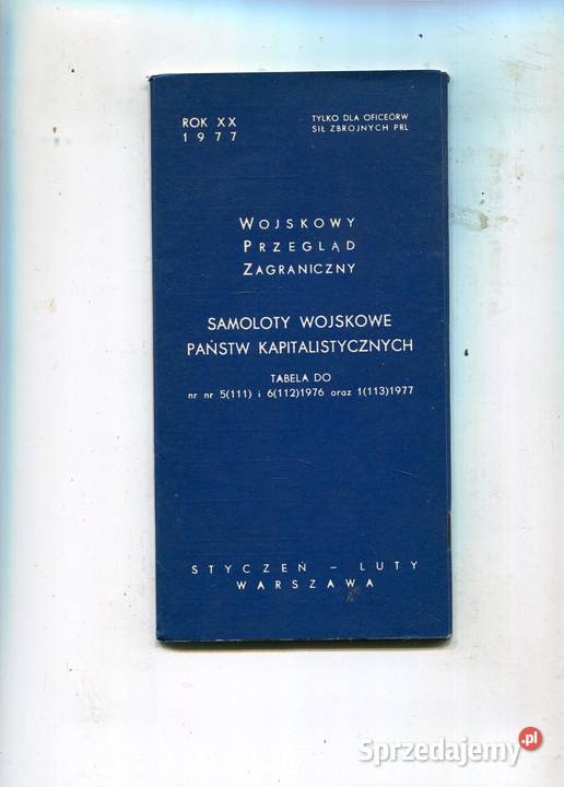 WPZ Samoloty wojskowe państw kapitalistycznych miękka Pozostałe sprzedam