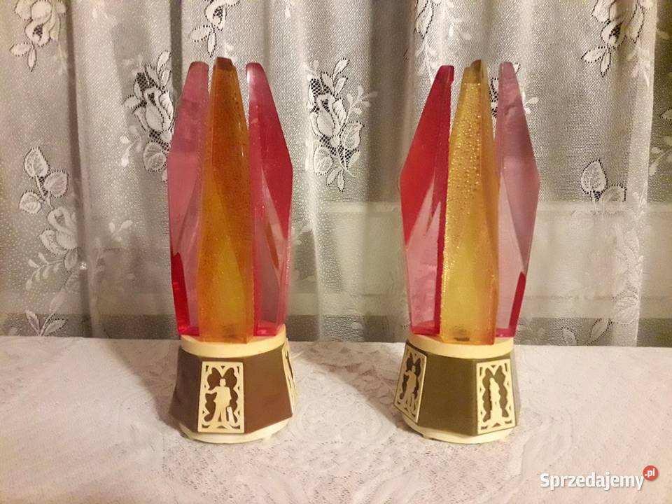 Lampki nocne kryształy stołowe lampy ozdobne PRL Antyki Piotrków Trybunalski