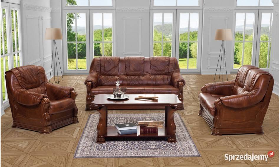 Unikalny komplet wypoczynkowy Aneta II Skóra Żory