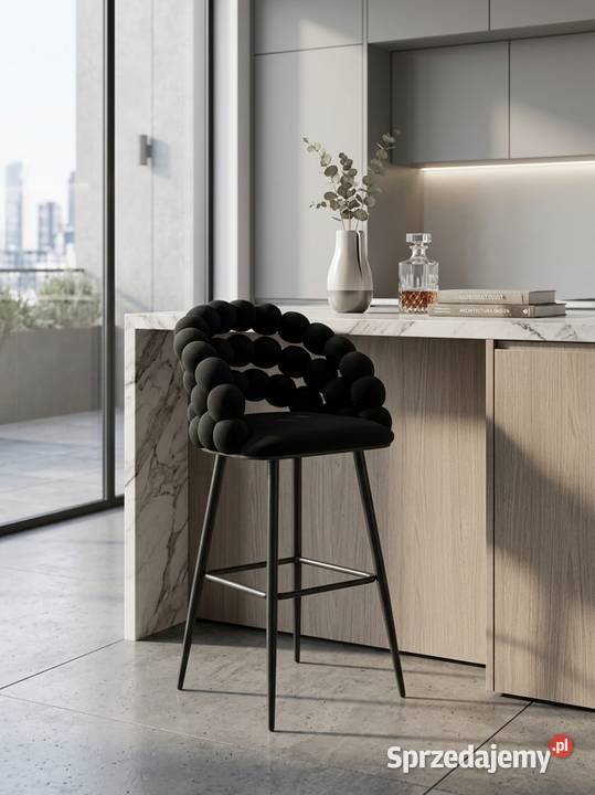 Hoker Tapicerowany Bubble Black Czarny Wysyłka Tarchały Małe sprzedam