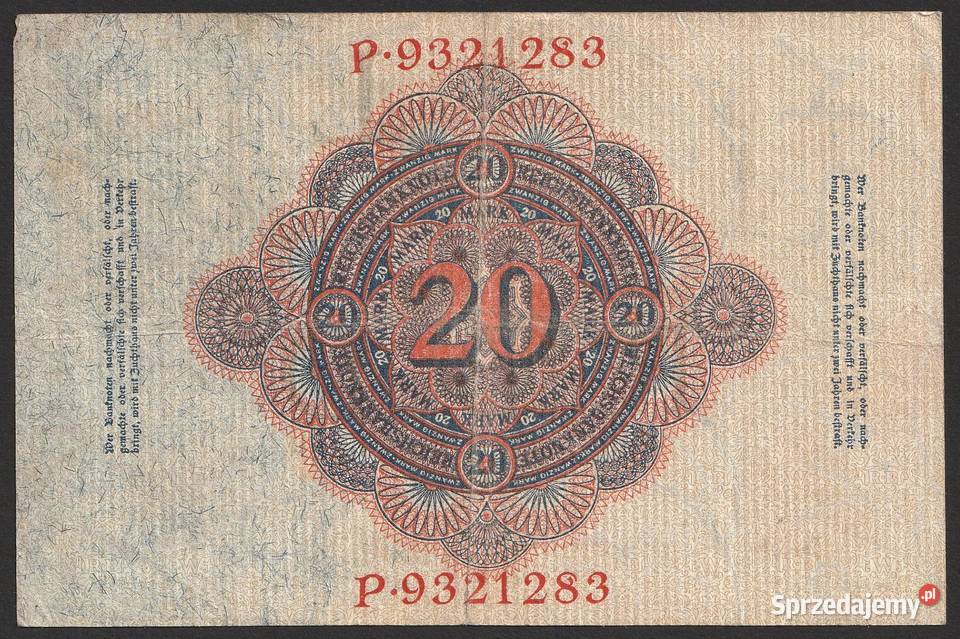 NIEMCY 20 MAREK 1914 Numizmatyka Łódź