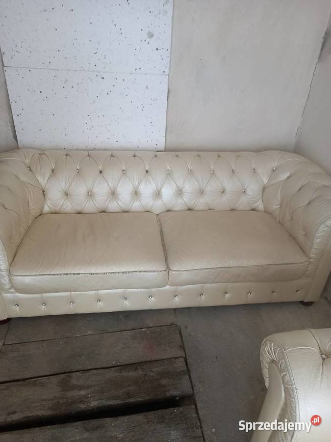 Komplet sof Chesterfield skóra naturalna 321 Kórnik