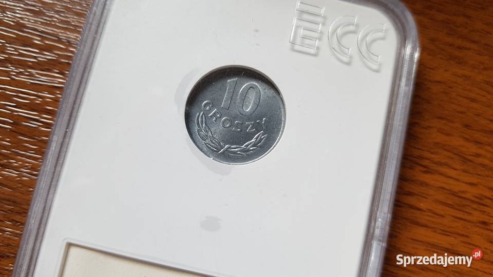 10 groszy 1963 MS66 holder GCN ECC PRL śląskie Dąbrowa Górnicza