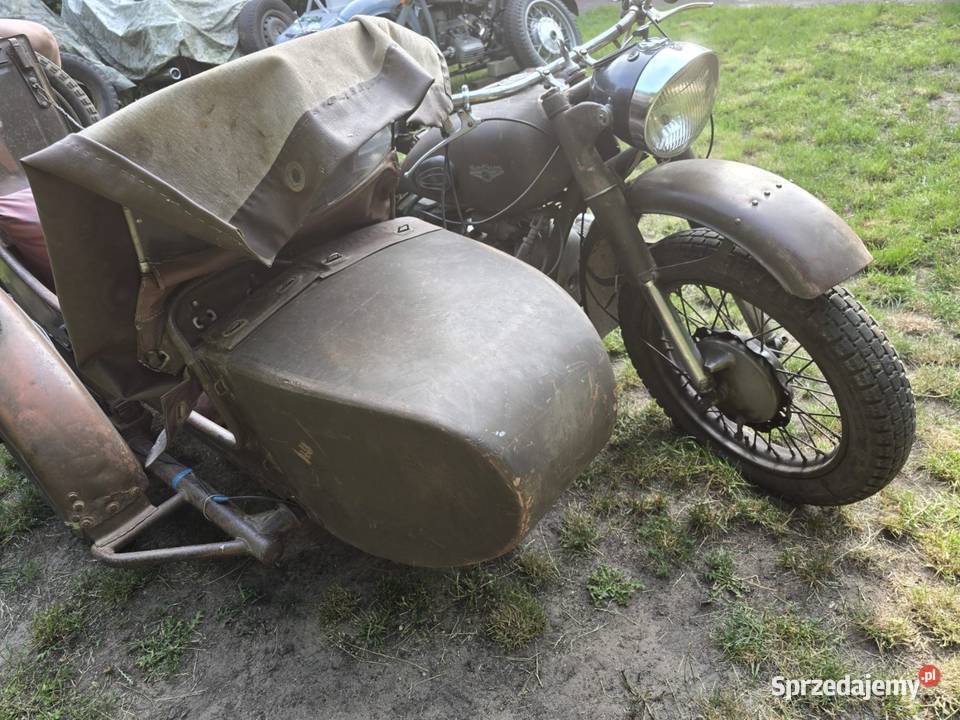 Motocykl URAL M 61 z koszem i dokumentami Aleksandrów Łódzki