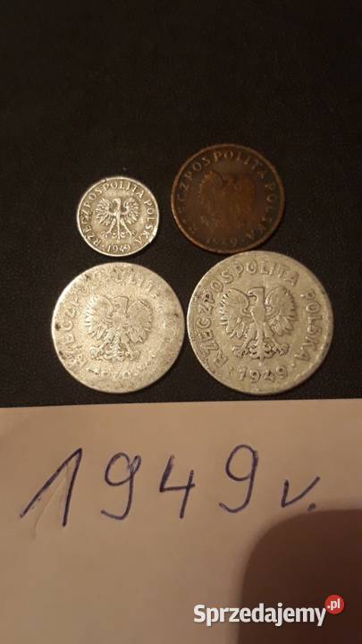 1 grosz 5 groszy 50 groszy 1 złoty monety 1949 r śląskie Pszów