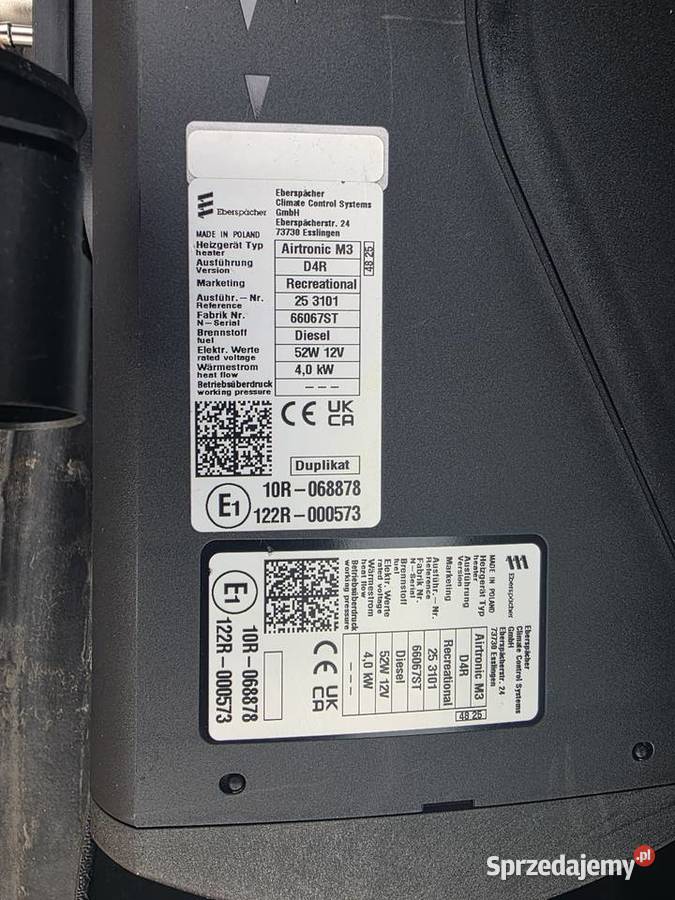 Ogrzewanie Eberspacher Airtronic M3 D4R Nowe łódzkie Radomsko
