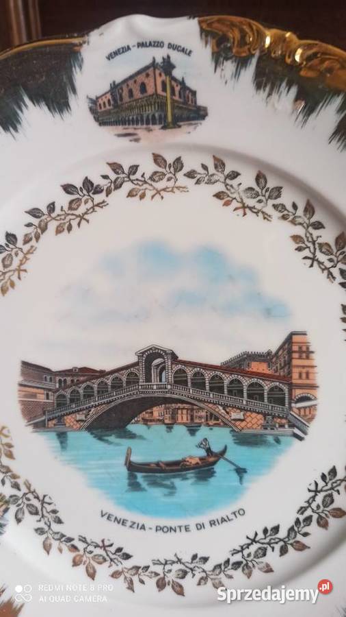 Patera Venezia Ponte Di Rialto Pięknie zlocona Antyki, Sztuka, Kolekcje Gdańsk