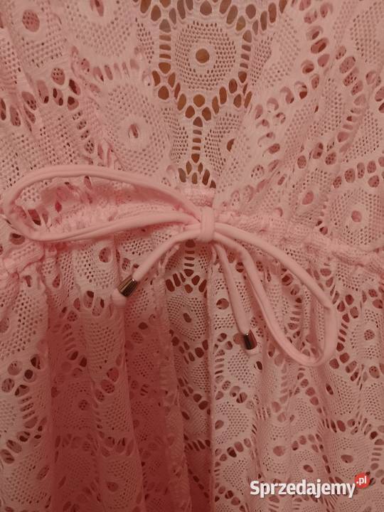 42XL Life BeachDługa różowa ażurowa narzutka Kraków