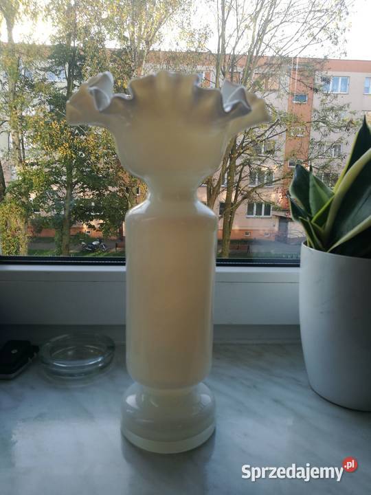 Wazon Falbanki Ludwig Fiedorowicz Porcelana i szkło