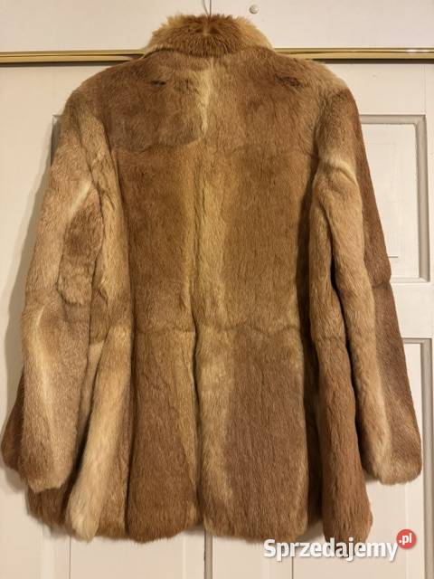 Futro z lisa naturalnego S vintage rudy kurtka S Zimowa