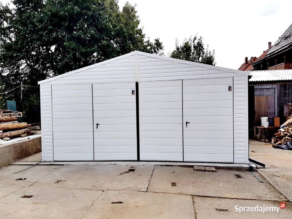 Blaszany garaż 7x7m biały Bydgoszcz